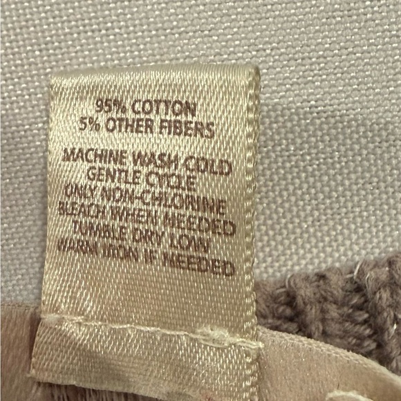 LOFT Metallic Pointelle Knit Sweater Open Weave Subtle Shimmer Taupe Size Medium - Picture 4 of 10